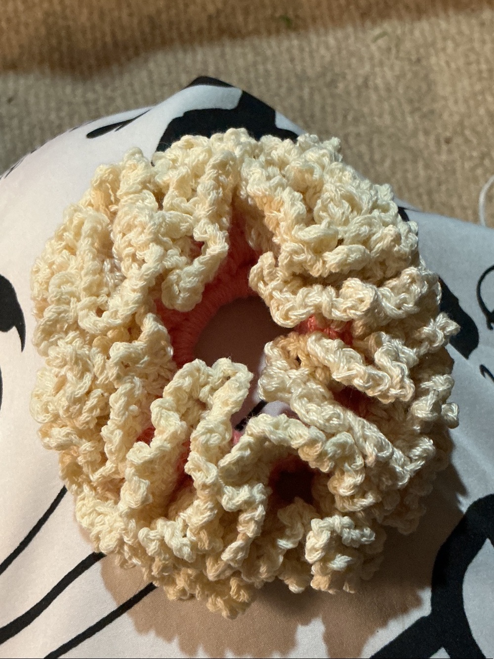 Blossom Scrunchie in Pink and Cream